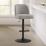Bayside Furnishings Highland Gas-Lift Adjustable Bar Stool – 360° Swivel Counter & Bar Height Stool