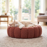 PawsPik 20" 3-in-1 Convertible Plush Cat Cave & Donut Bolster Hideaway Pet House