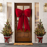 Member’s Mark 46" Oversized Velvet Christmas Door Bow, Red, Green or Tartan Plaid