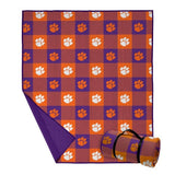 NCAA Outdoor Blanket with Carry Strap, 60" x 70", Weather-Resistant Plaid Team