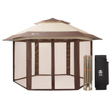 Crown Shades 15' x 13' Pop Up Screen House Gazebo with Mosquito Netting & Wheeled Carry Bag