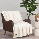 50" × 60" Berkshire Life Heated Faux Fur Throw – 4 Heat Settings, Reversible