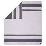 Banana Republic Wool & Cotton Jacquard Throw 60" × 70" Strip Blanket Stitch Trim