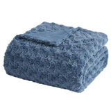 Casual Living Laine Faux-Fur Throw, 50" x 70" Plush Faux Rabbit Fur Face Blanket