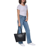 DKNY Women's 16" Pebbled Faux Leather Tote Bag with Zip Center Pocket