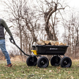 Gorilla Carts 9 Cu. Ft. Heavy Duty Poly Yard Dump Cart, 1400 lb Capacity Garden Utility Wagon