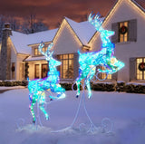 Member’s Mark 2-Piece Pre-Lit Leaping Deer Set with 160 Twinkling Cool White LED Lights
