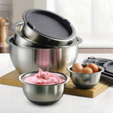 Tramontina 10-Piece Stainless Steel Mixing Bowl Set with Lids & Non-Slip Bases