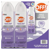OFF! Clean Feel Mosquito Repellent Spray 3-Pack, DEET-Free Picaridin Bug Spray for Mosquitoes, Ticks & Biting Flies