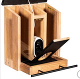 Evergreen Cedar Wood Solar Smart Bird Feeder w/ 1080p HD Camera