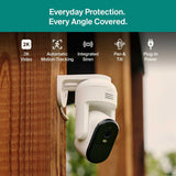 Arlo Essential Pan Tilt Outdoor AI Camera 2K, 2-Pack Color Night Vision Audio