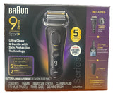 Braun Series 9 Sport+ Electric Foil Shaver with Clean & Charge Station, Precision Trimmer, Travel Case – Wet & Dry Men's Shaver