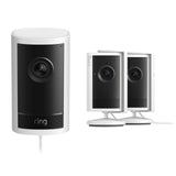 3-Camera Ring Security Bundle – 1 Outdoor Cam Pro 4K & 2 Indoor Cam Plus 2K Cameras, Plug-In