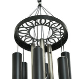 Stylecraft Double Wind Chime, 46.4" Hanging Aluminum Chimes, Black & Silver