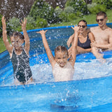 H2OGO 10ft Inflatable Family Pool Lounge w/ Bench Seat Headrest Cup Holders PVC