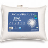 Down Haven Luxury Down Pillow – 500 Thread Cotton Damask Medium Density Pillow