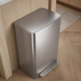 Kohler 45L Stainless Steel Step Trash Can, 13-Gal Bag Compatible Quiet-Close Lid