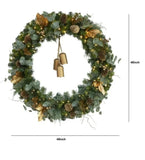 Member’s Mark 48" Oversized Pre-Lit Christmas Wreath with Gold Bells, 140 LED Lights & Timer