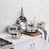 All-Clad D3 Stainless Steel Cookware Set, 13-Piece, Tri-Ply 18/10 Stainless Steel