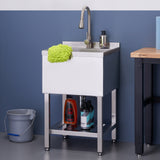 Trinity 18" x 16" x 13" Stainless Steel Utility Sink Garage Laundry Room Sink