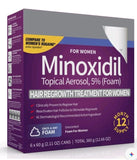 Kirkland Women's Minoxidil 5% Foam, 6 Can 12 Months Hair Regrowth Treatment Set