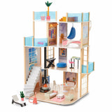 51" Carousel Cove Dollhouse, 360° Rotating, 4 Floors & 65 Accessories