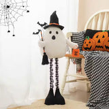 Glitzhome 38" Adjustable Lighted Fabric Ghost with Telescoping Legs and LED Eyes
