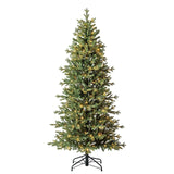 7 Ft Slim Linden Fir Christmas Tree Pre-Lit 400 Color Changing LED Lights Remote