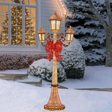 7FT Christmas Triple Lamp Post with 220 LED Lights – Outdoor Lighted Holiday Post Light