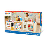 Battat Two N' One Wooden Kitchen Café with Dishes and Chalkboard, Toddler and Pr