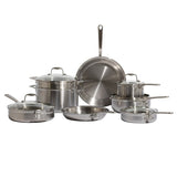 Made In Tri-Ply Stainless Steel Cookware Set, 13 Pc Pots Pans Pasta Insert Italy