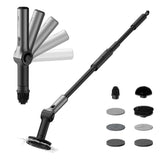 HOTO Flexi Cordless Spin Scrubber Set, 8 Cleaning Heads, Extension Handle, IPX7