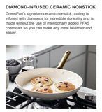 GreenPan Reserve Ceramic Nonstick 5-Piece Cookware Set with Gold Handles