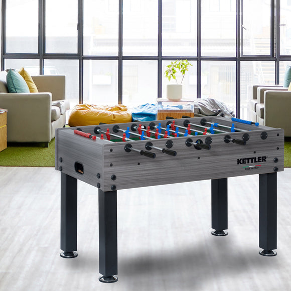 KETTLER Tournament Indoor Foosball Table – Glass Playfield, Telescopic Rods