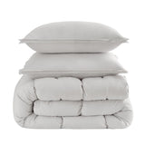 Casual Living Zuri Mega Puff 3-Piece Comforter Set, Reversible Pintuck Bedding Set with Shams