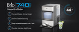 Brio 740i Countertop Nugget Ice Maker, 44 lbs/Day, Self-Cleaning with 2.66L Tank