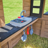 Wooden Outdoor Playhouse Kidkraft Sunny Bluff House Play Kitchen & Picnic Table
