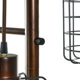 Stylecraft 72” H Piper 3-Light Bronze Floor Lamp with Steel Cage Lamp Shades