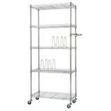 TRINITY Basics EcoStorage Pantry Rack with Wheels – 5-Tier Narrow Rolling Chrome Steel Storage Rack
