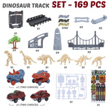 169-Piece Dinosaur Track & Train Building Playset – Kids Dino Train Gift Set