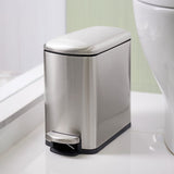 Tramontina 1.6 Gal 6L Rectangular Step Trash Cans, 2-Pack with Soft-Close Lids