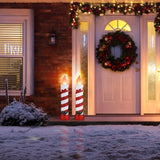 Mr. Christmas Outdoor Decoration 24-inch Tall Red & White Blow Mold Candle, 2-pk