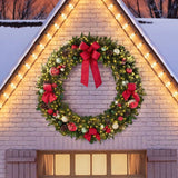 ember’s Mark 60" Pre-Lit Decorated Christmas Wreath with 400 Warm White LED Lights