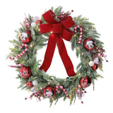 30" Disney Mickey and Minnie Flocked Pre-Lit Christmas Wreath with 50 LED Lights and Timer