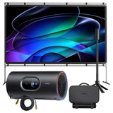 JMGO Picoplay+ Portable 1080P Google TV Projector Bundle with Power Bank Tripod