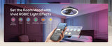 DREO 20" Smart LED Fandelier, RGBIC Color-Changing Ceiling Fan Light 4400 Lumens