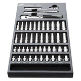 Ingersoll Rand 47-Piece 1/4" Drive SAE & Metric Master Socket Set with 90-Tooth Ratchet and EVA Foam Organizer Tray
