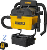 DeWalt 6 Gallon Wall Mount Wet Dry Vacuum Cleaner, 5 HP HEPA Bundle 20ft Hose