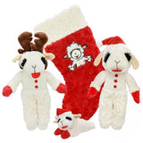 Multipet Lamb Chop Christmas Dog Toy Set, 3 Squeaky Plush 17" Stocking Gift 4Pk
