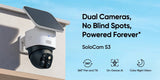 eufy Security SoloCam S3 Pan Tilt Camera - 8GB Solar Wireless 2k Dual-Camera